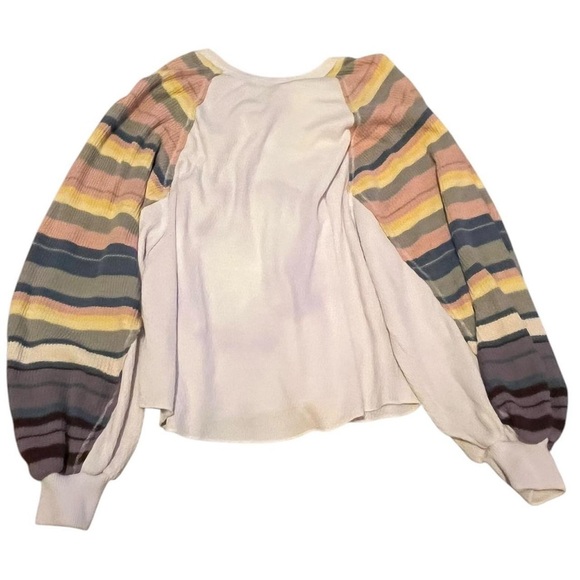 A22-White and multi-coloured striped sweater, with a relaxed fit #oversized - Picture 3 of 6